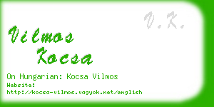 vilmos kocsa business card